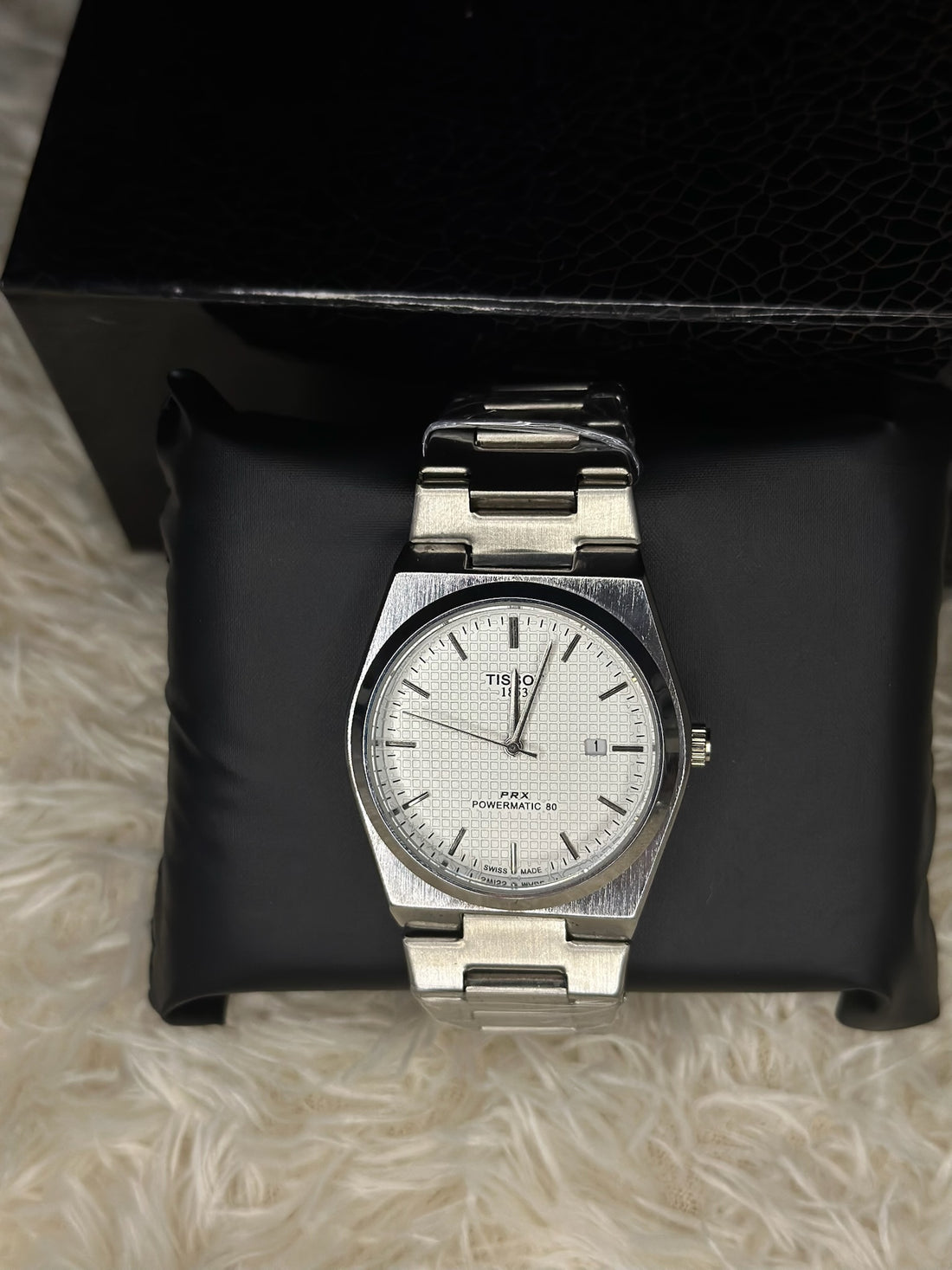 Tissot PRX Powermatic 80 – Silver Waffle Dial with Integrated Steel Bracelet