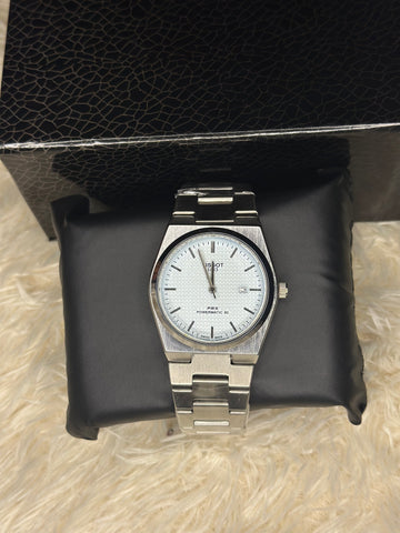 Tissot PRX Powermatic 80 – Silver Waffle Dial with Integrated Steel Bracelet